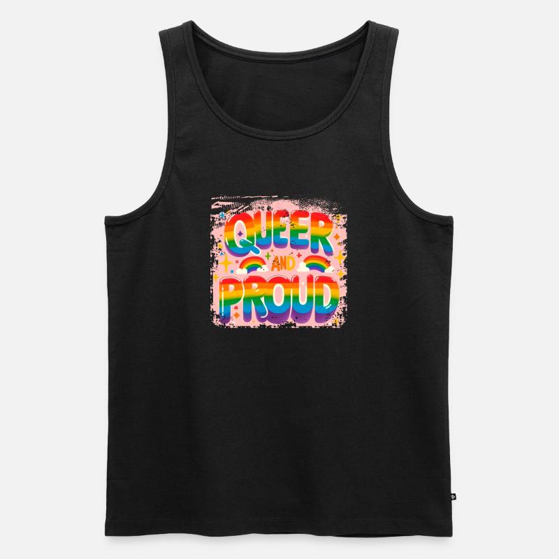 Queer und stolz - Männer Premium Bio Tank Top - Schwarz
