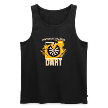 Symphonie der Präzision - Dart - Männer Premium Bio Tank Top - Schwarz - Vorne - Michal (187cm)