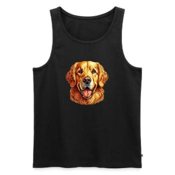 Golden Retriever Labrador Hund - Männer Premium Bio Tank Top - Schwarz - Vorne - Michal (187cm)