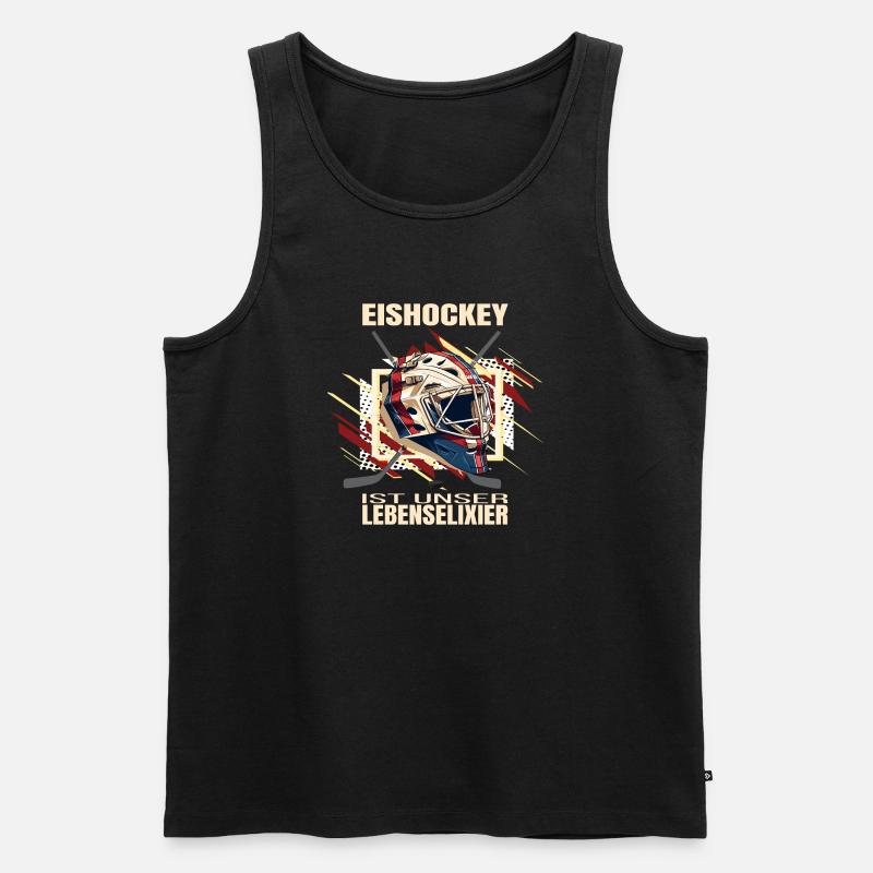 Eishockey ist unser Lebenselixier - Männer Premium Bio Tank Top - Schwarz