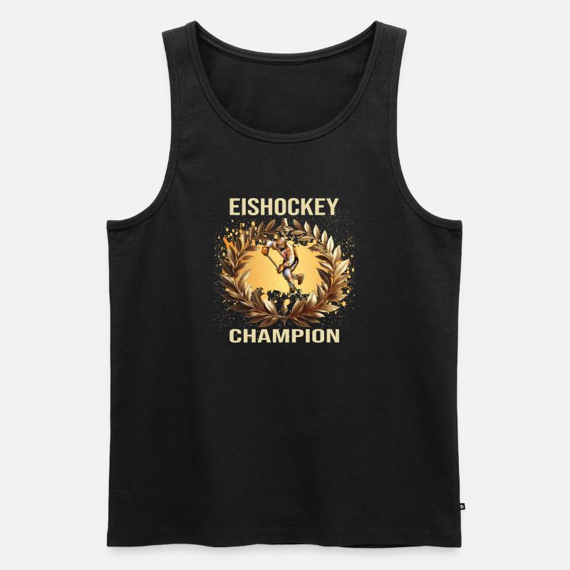 Eishockey Champion - Männer Premium Bio Tank Top - Schwarz