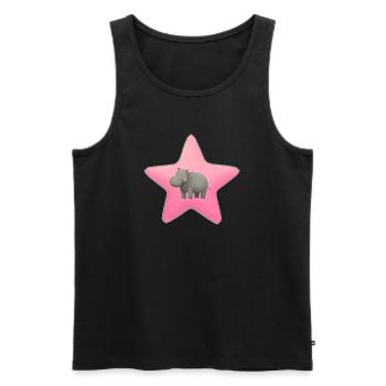 Niedliches Nilpferd Baby Stern Kinder Design - Männer Premium Bio Tank Top - Schwarz - Vorne - AI Model Male 178 light (178cm)