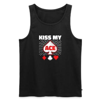 Déclaration de jeu de casino de jeu de cartes de poker - Débardeur bio Premium Homme - noir - Devant - AI Model Male 178 light (178cm)