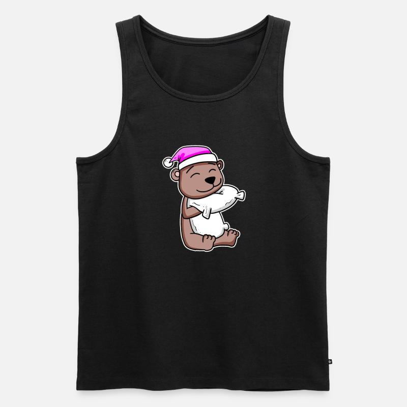 Bär Müde Ausschlafen - Männer Premium Bio Tank Top - Schwarz