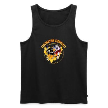 Faszination Eishockey - Männer Premium Bio Tank Top - Schwarz - Vorne - Michal (187cm)