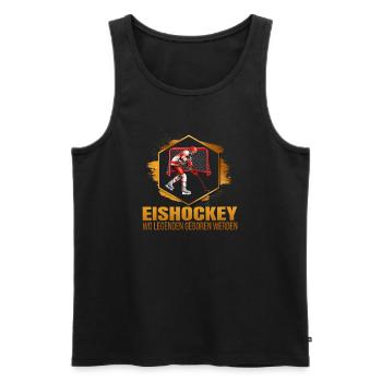 Wo Legenden geboren werden - Eishockey - Männer Premium Bio Tank Top - Schwarz - Vorne - AI Model Male 178 light (178cm)