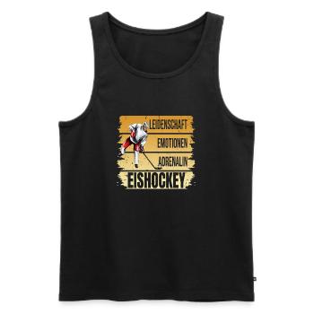 Leidenschaft - Emotionen - Adrenalin - Eishockey - Männer Premium Bio Tank Top - Schwarz - Vorne - Michal (187cm)