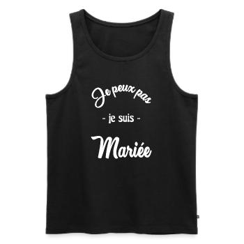 MARIEE. FUTURE MARIEE - Débardeur bio Premium Homme - noir - Devant - AI Model Male 178 light (178cm)