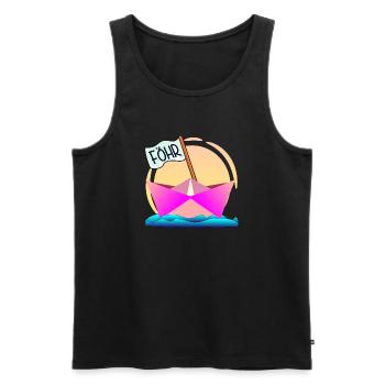 BOOTFAHREN FÖHR INSEL - Männer Premium Bio Tank Top - Schwarz - Vorne - Michal (187cm)