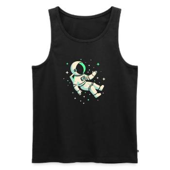 Astronaute - Débardeur bio Premium Homme - noir - Devant - Michal (187cm)