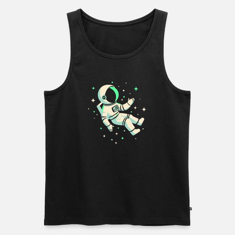 Astronaut - Männer Premium Bio Tank Top - Schwarz