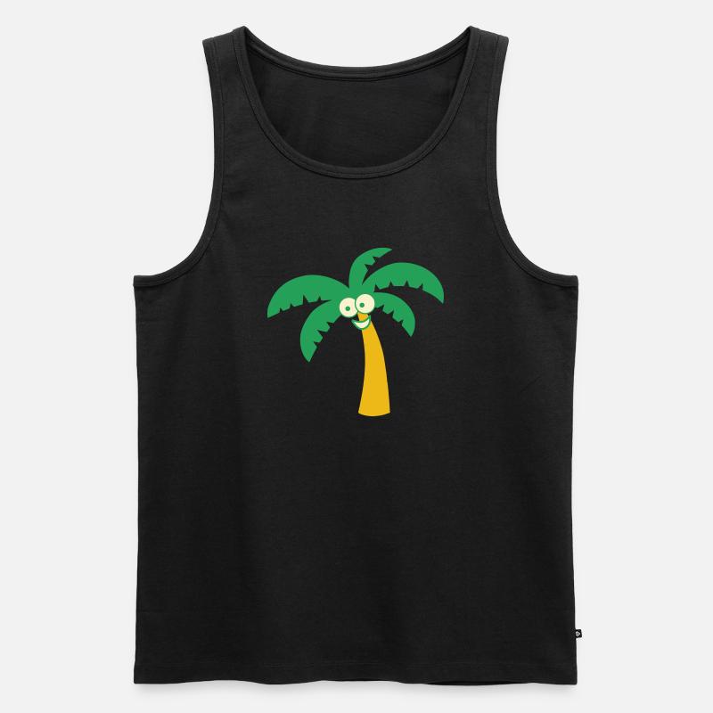 Palme - Männer Premium Bio Tank Top - Schwarz