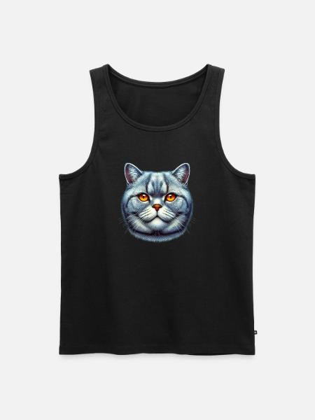 Britisch Kurzhaar Katze - Männer Premium Bio Tank Top - Schwarz
