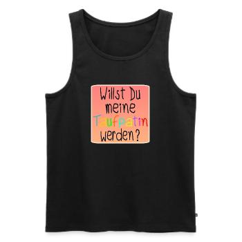Willst Du meine Taufpatin werden - Taufe BABY - Männer Premium Bio Tank Top - Schwarz - Vorne - Michal (187cm)