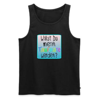 BABY TAUFE - TAUFPATE WERDEN - Männer Premium Bio Tank Top - Schwarz - Vorne - Michal (187cm)
