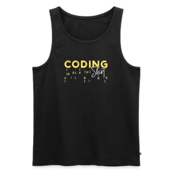Coden Statement Développeur Programmeur Scripting - Débardeur bio Premium Homme - noir - Devant - AI Model Male 178 light (178cm)