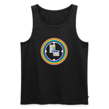Regenbogen Pride Ring Uhr - Männer Premium Bio Tank Top - Schwarz - Vorne - AI Model Male 178 light (178cm)