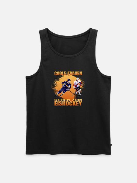 Coole Frauen gehen zum Eishockey - Männer Premium Bio Tank Top - Schwarz
