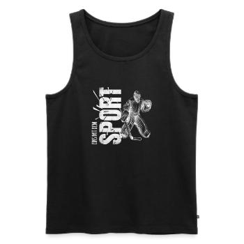 Eins mit dem Sport - Eishockey - Männer Premium Bio Tank Top - Schwarz - Vorne - Michal (187cm)