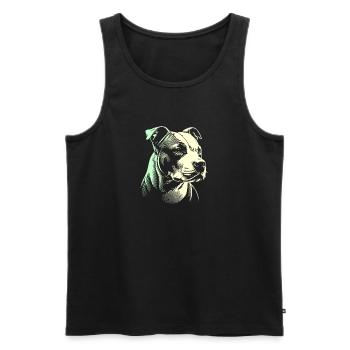 Staffordshire geometric bull terrier, staffy - Men's Premium Organic Tank Top - black - Front - AI Model Male 178 light (178cm)
