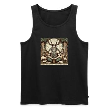 Cernunnos, dieu celte - Débardeur bio Premium Homme - noir - Devant - Michal (187cm)