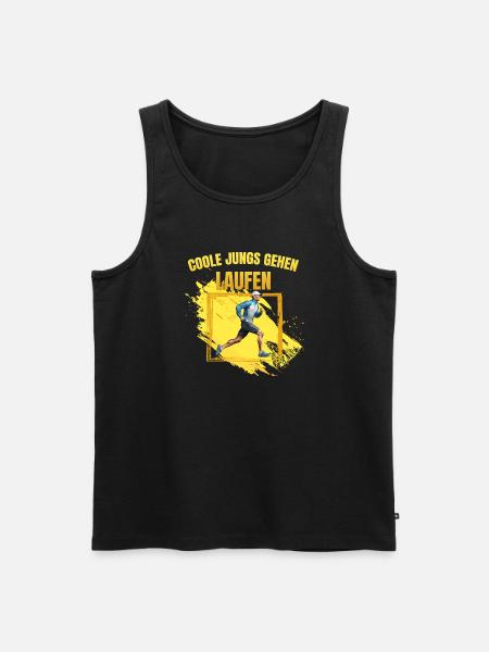 Coole Jungs gehen Laufen - Männer Premium Bio Tank Top - Schwarz