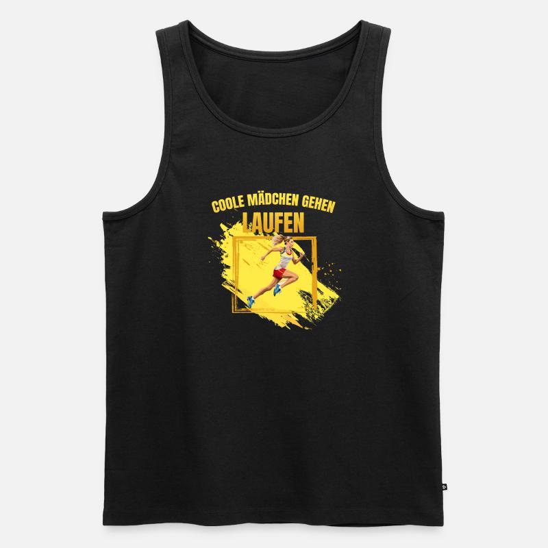 Coole Mädchen gehen Laufen - Männer Premium Bio Tank Top - Schwarz