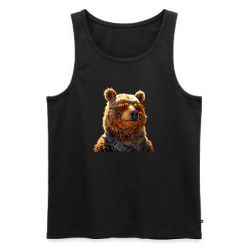 Brown Bear, Grizzly Bear, Bear Brothers, Dad, Wild Bears - Men's Premium Organic Tank Top - black - Front - AI Model Male 178 light (178cm)