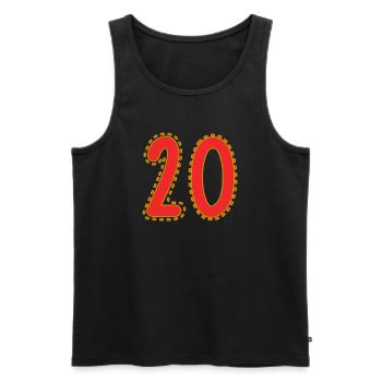 20. 20 YEARS. 20th ANNIVERSARY. 20 YEARS ANNIVERSARY. - Men's Premium Organic Tank Top - black - Front - Michal (187cm)