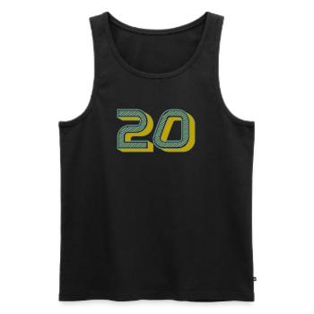 20. 20 JAHRE. 20-JÄHRIGES JUBILÄUM. 20-JÄHRIGES JUBILÄUM. - Männer Premium Bio Tank Top - Schwarz - Vorne - Michal (187cm)