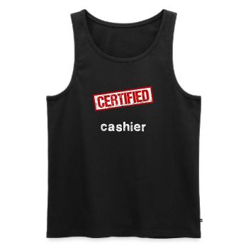 Kassierer - Männer Premium Bio Tank Top - Schwarz - Vorne - AI Model Male 178 light (178cm)