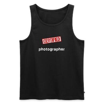Photograph - Männer Premium Bio Tank Top - Schwarz - Vorne - Michal (187cm)