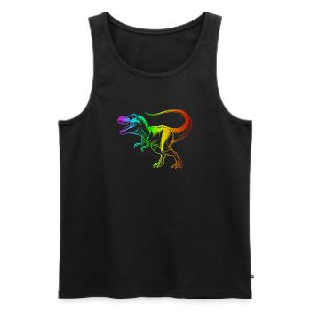 Tyrannosaurus Rex Dinosaur, Rainbow T-Rex - Men's Premium Organic Tank Top - black - Front - Michal (187cm)