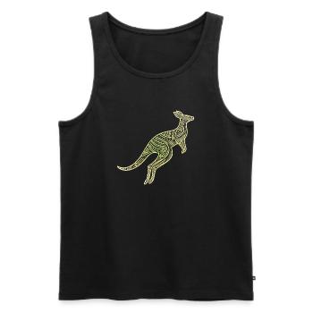 kangaroo aboriginal motifs, tribal - Men's Premium Organic Tank Top - black - Front - AI Model Male 178 light (178cm)