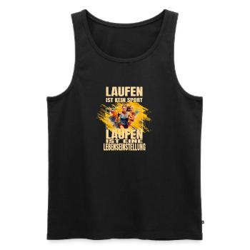 Laufen ist kein Sport... - Männer Premium Bio Tank Top - Schwarz - Vorne - AI Model Male 178 light (178cm)