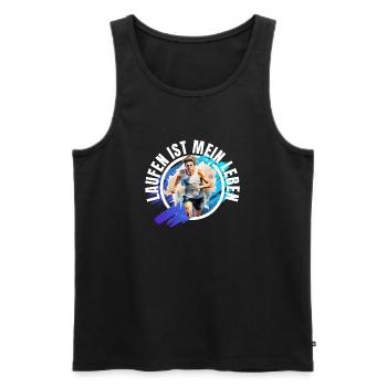 Laufen ist mein Leben - Männer Premium Bio Tank Top - Schwarz - Vorne - AI Model Male 178 light (178cm)