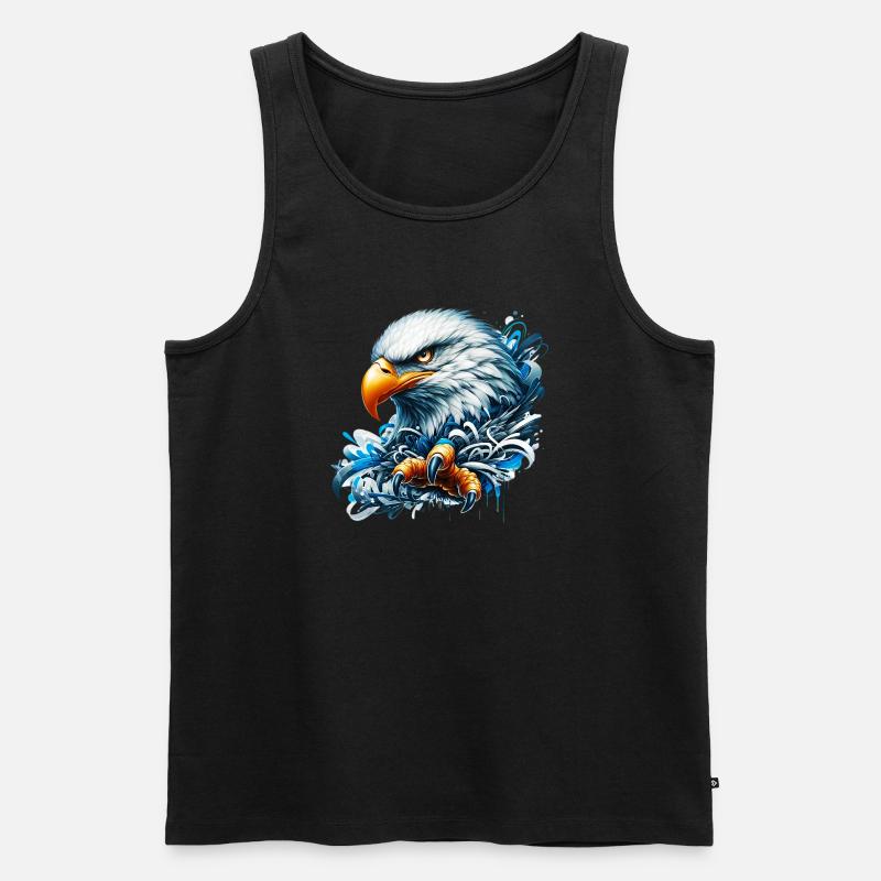 Adler - Männer Premium Bio Tank Top - Schwarz