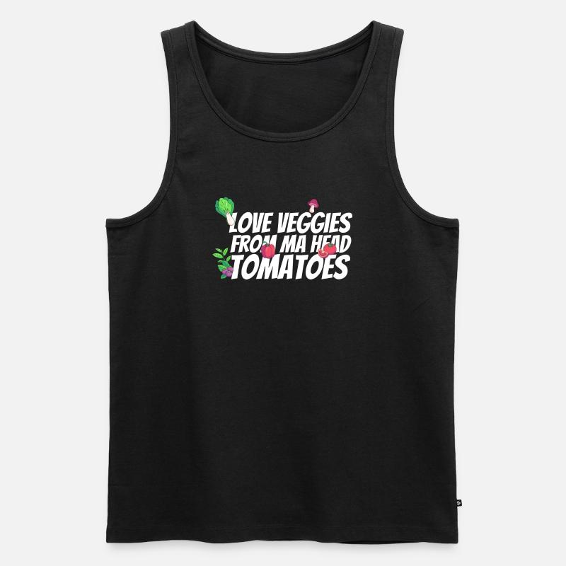 Liebe Gemüse Von Kopf Bis Tomaten - Männer Premium Bio Tank Top - Schwarz