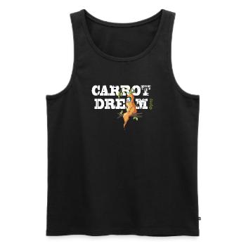 Wellensittich im Möhrenkostüm - Männer Premium Bio Tank Top - Schwarz - Vorne - AI Model Male 178 light (178cm)