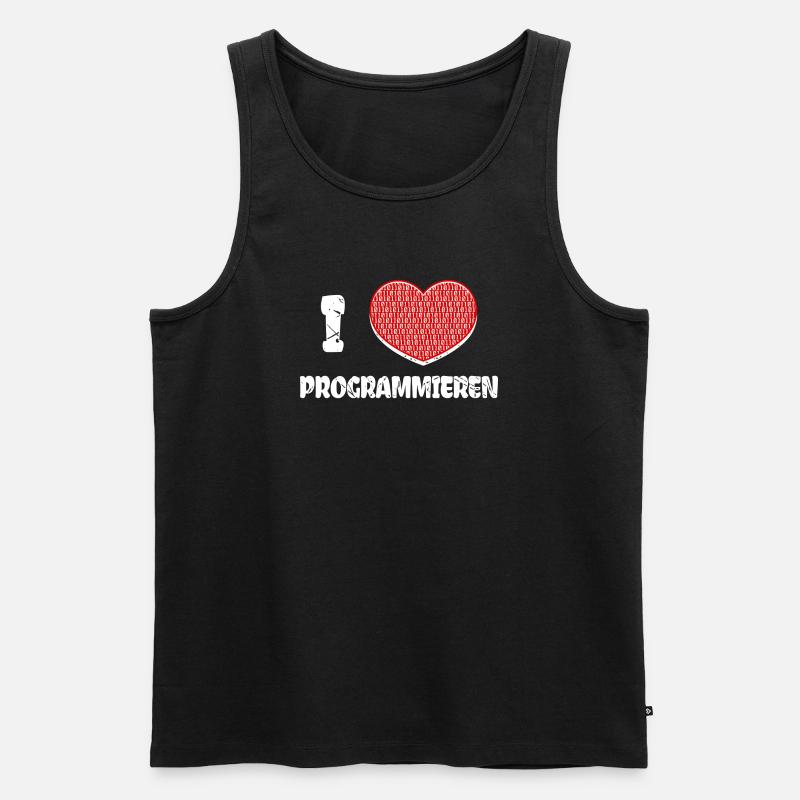 Developer Herz Programmierer Statement Informatik - Männer Premium Bio Tank Top - Schwarz