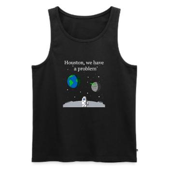 Houston We Have a Problem - Männer Premium Bio Tank Top - Schwarz - Vorne - AI Model Male 178 light (178cm)