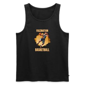 Faszination Basketball - Männer Premium Bio Tank Top - Schwarz - Vorne - Michal (187cm)