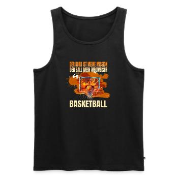 Der Korb ist meine Mission-Der Ball mein Wegweiser - Männer Premium Bio Tank Top - Schwarz - Vorne - Michal (187cm)