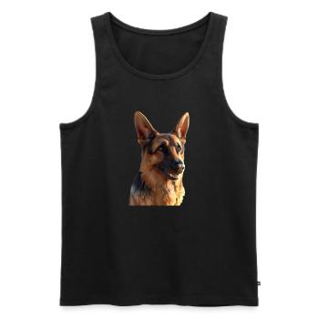 Chien de berger allemand Amour Chien de berger allemand Chiens - Débardeur bio Premium Homme - noir - Devant - Michal (187cm)