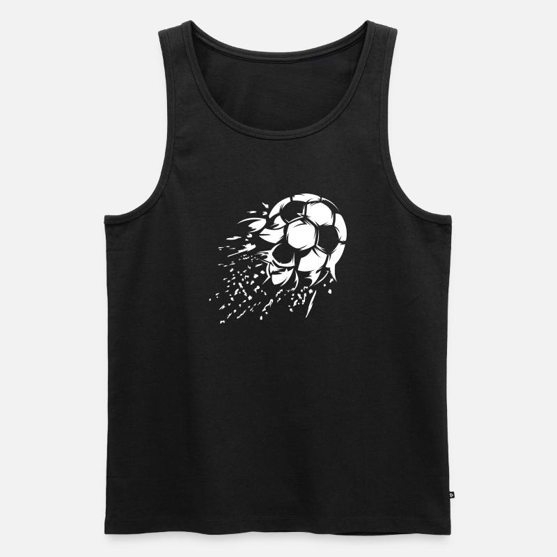 Fußball Schuss Explosion Illustration Team Logo - Männer Premium Bio Tank Top - Schwarz