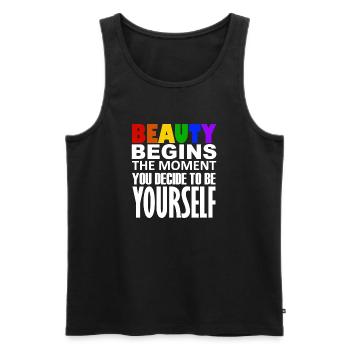 LGBTQIA+ - Débardeur bio Premium Homme - noir - Devant - AI Model Male 178 light (178cm)