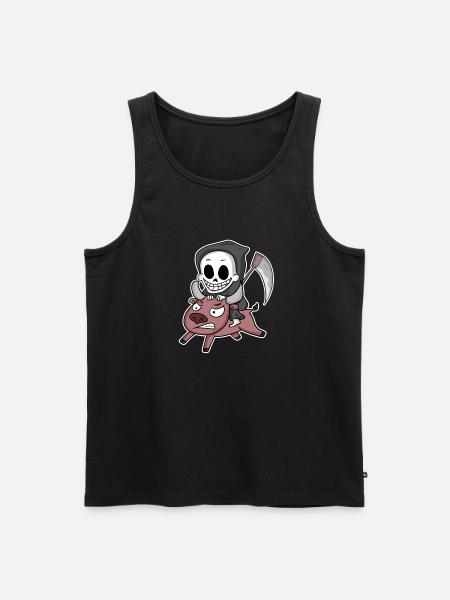 Grim Reaper Cow Motif - Men's Premium Organic Tank Top - black