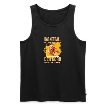 Basketball ist mein Leben - Der Korb mein Ziel - Männer Premium Bio Tank Top - Schwarz - Vorne - Michal (187cm)
