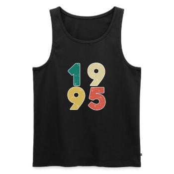 1995 - Year 1995 - Year of construction 1995 - Men's Premium Organic Tank Top - black - Front - AI Model Male 178 light (178cm)