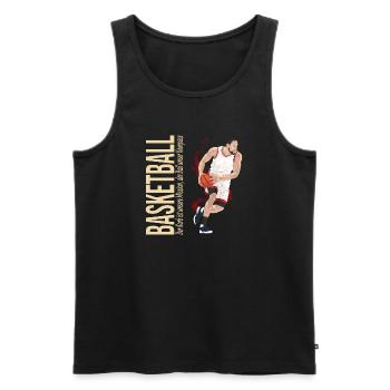 Der Korb ist unsere Mission,der Ball unser Kompass - Männer Premium Bio Tank Top - Schwarz - Vorne - Michal (187cm)